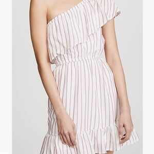 BB Dakota One-Shoulder Red and White Dress